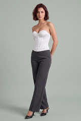 Bustier corset decote coração laçado costas