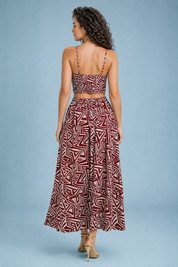 Robe longue bordeaux dos nu | Vue de dos | Lounelle Paris