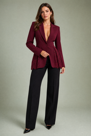 Blazer ajusté à dentelle | Vue de face | Lounelle Paris