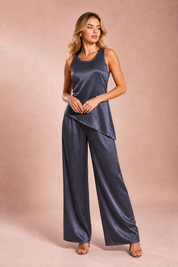 Ensemble pantalon asymétrique sans manches | Variante Gris foncé | Lounelle Paris