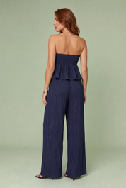 Ensemble pantalon large bustier volanté | Vue de dos | Lounelle Paris