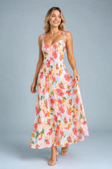 Vestido longo azul com alças