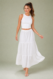 Ensemble blanc à imprimé floral | Vue en mouvement | Lounelle Paris