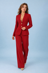 Fato de blazer com calças largas