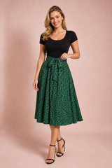 Vestido bimatéria com bolinhas