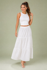 Conjunto branco com estampa floral