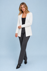 Blazer de comprimento médio com gola V