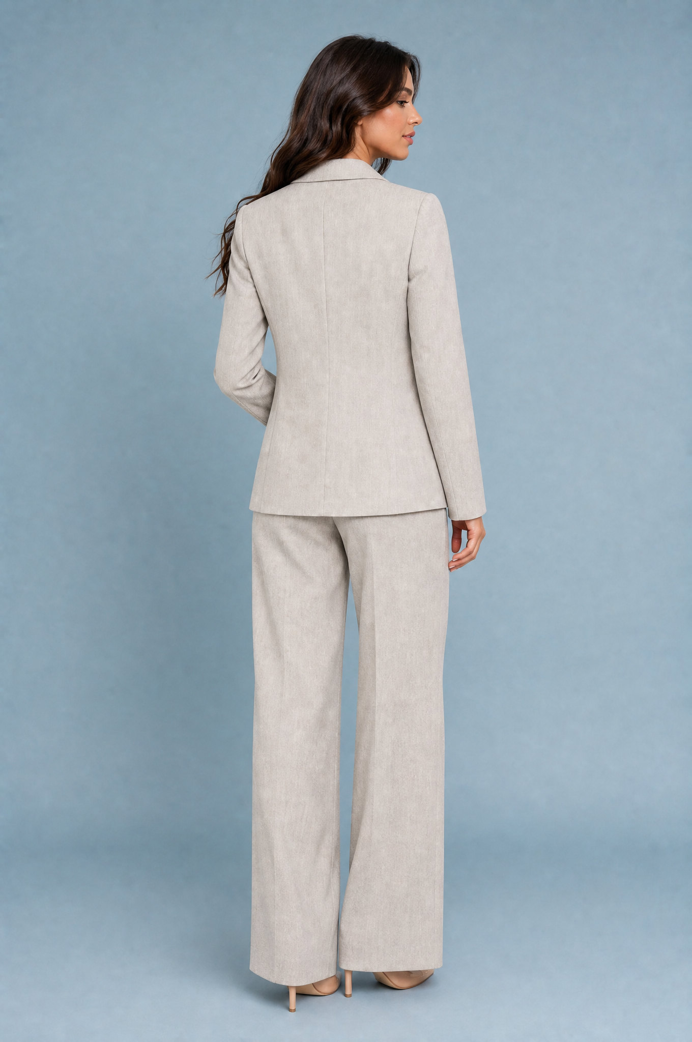Ensemble blazer beige ample | Vue de dos | Lounelle Paris