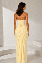 Robe longue bustier fendue