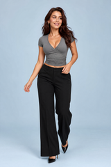 Crop top com decote V cruzado