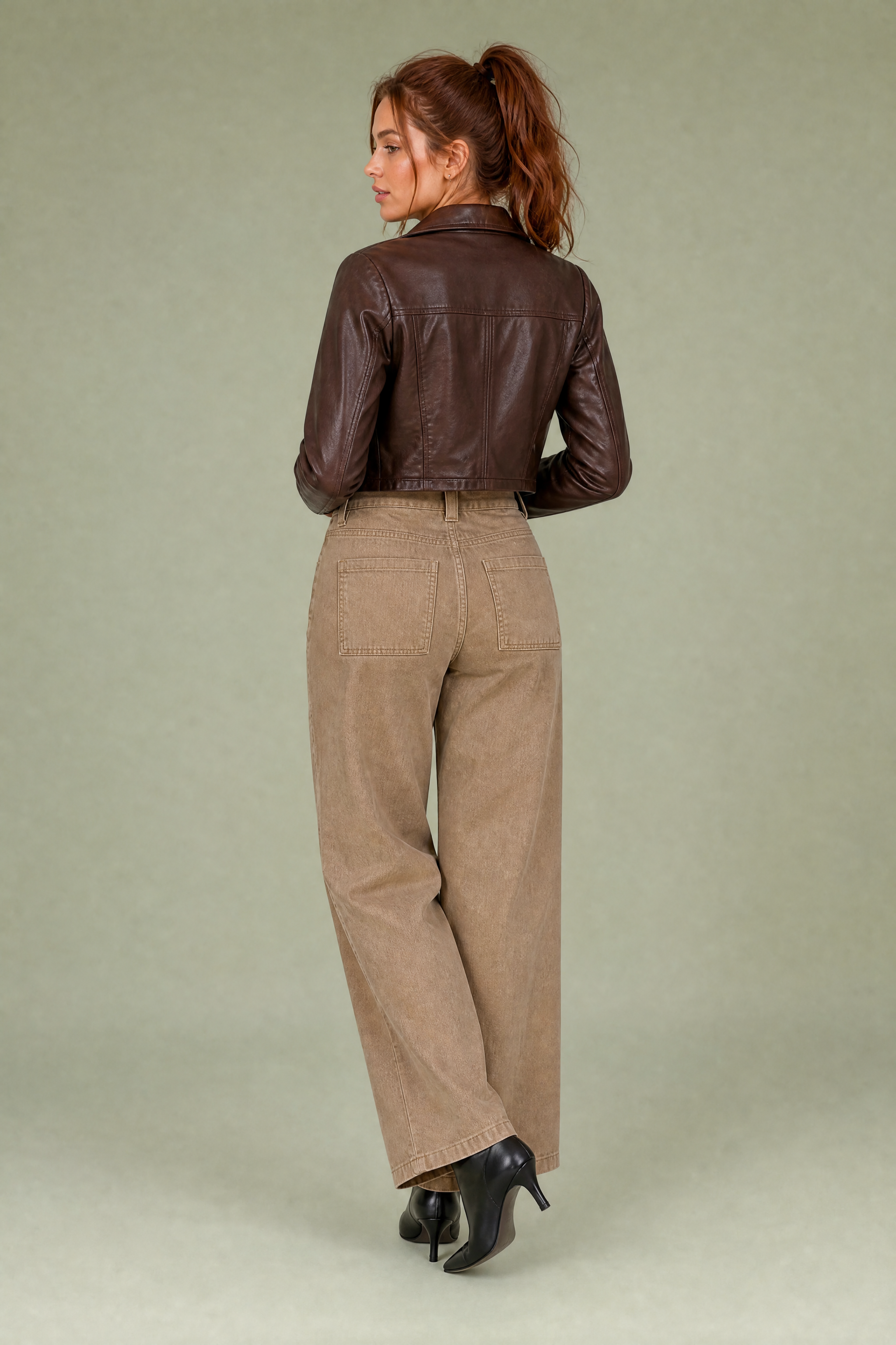 Pantalon cargo ample taille mi-haute | Vue de dos | Lounelle Paris