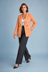 Blazer laranja listrado de corte amplo
