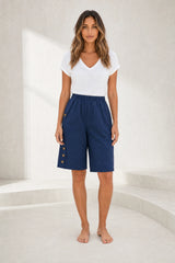 Bermuda droit taille haute