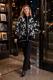 Gilet jacquard col montant | Variante Noir - Lifestyle | Lounelle Paris