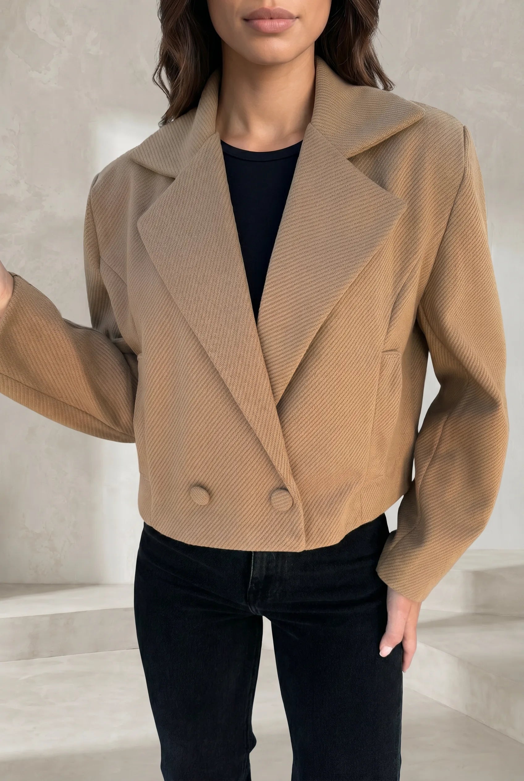 Blazer court ample à double boutonnage | Lounelle Paris