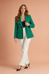 Blazer cruzado em tweed