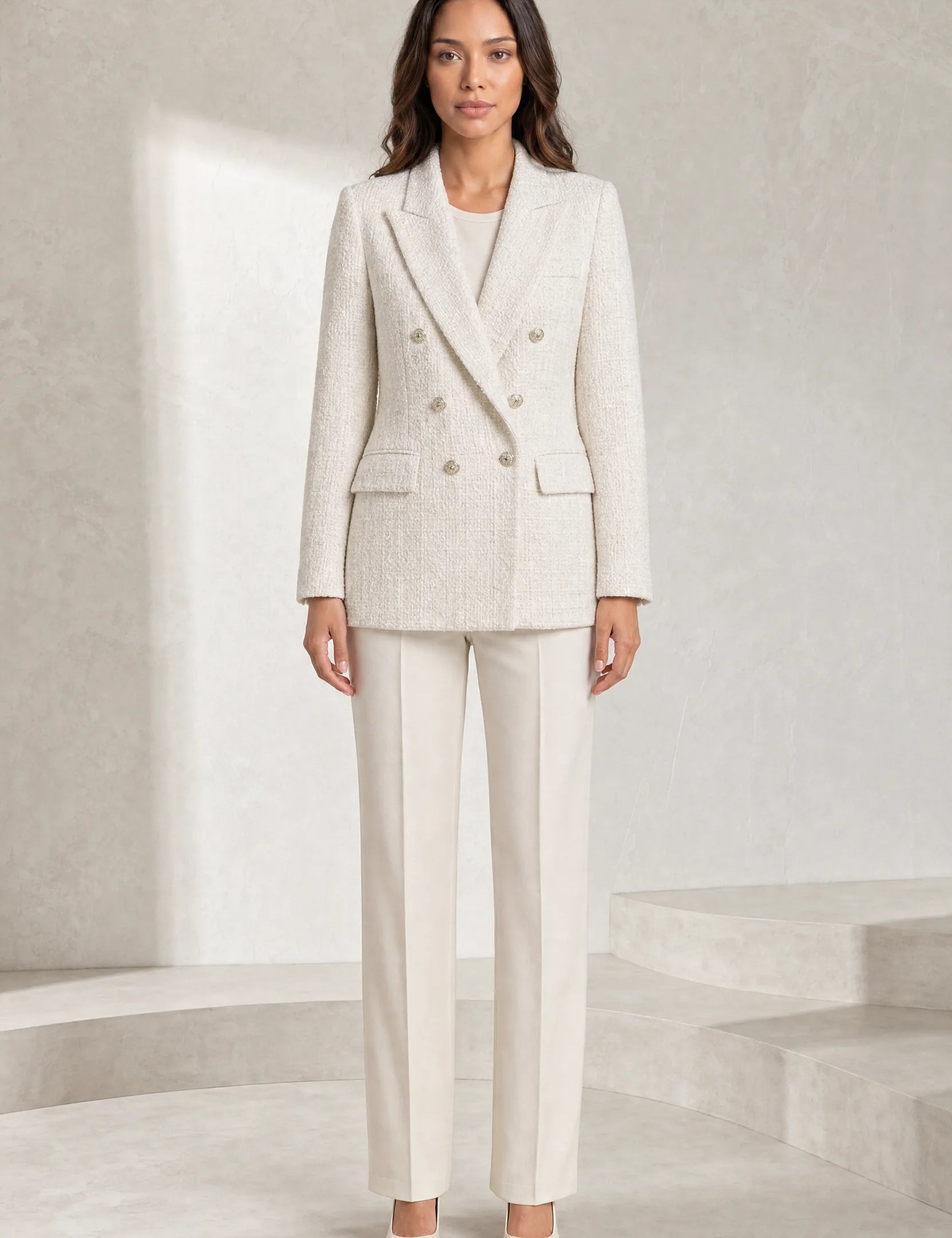Blazer croisé en tweed | Lounelle Paris