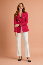 Blazer croisé en tweed | Variante Rouge | Lounelle Paris