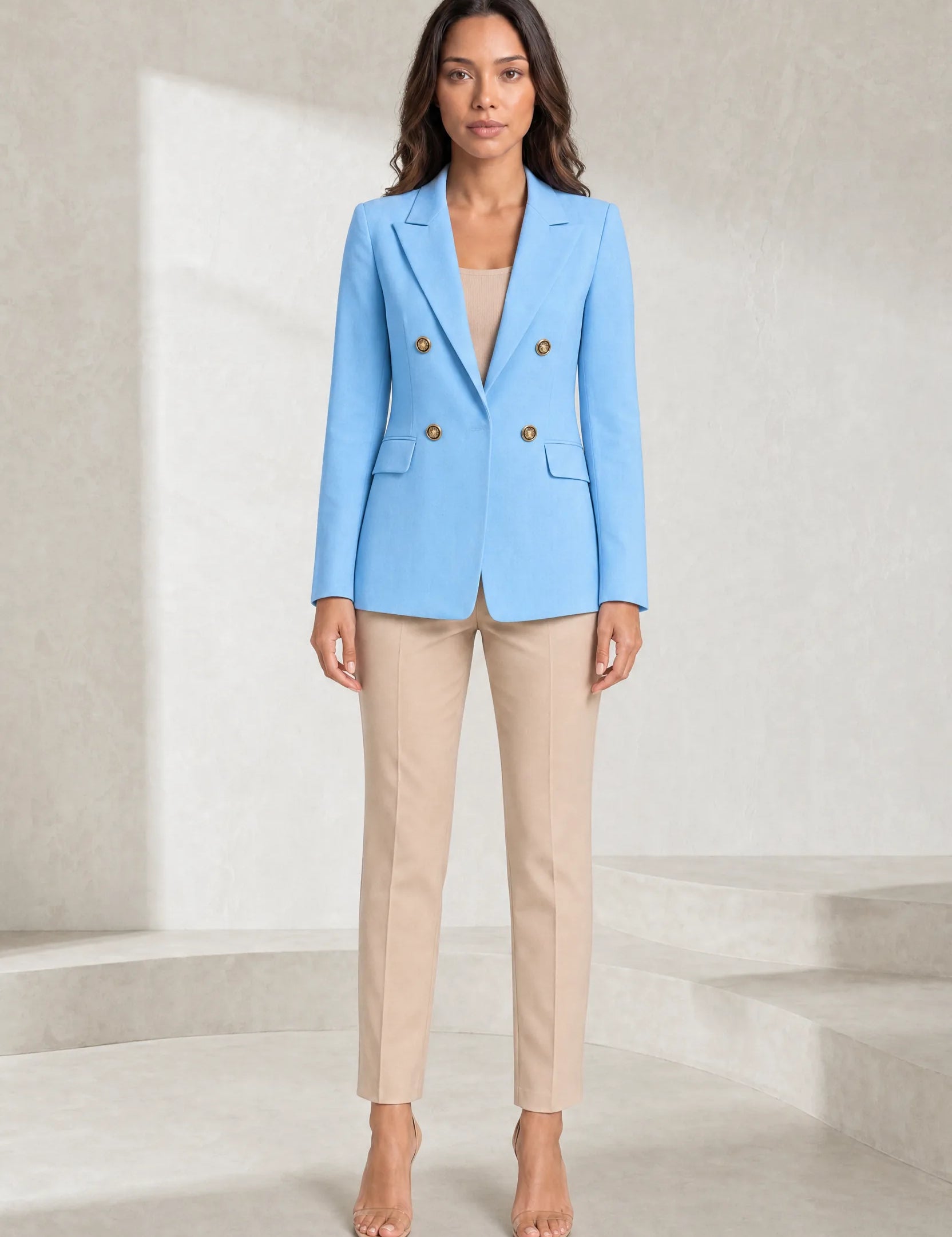 Blazer mi-long à double boutonnage | Lounelle Paris