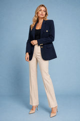 Blazer oversize de dupla botoeira