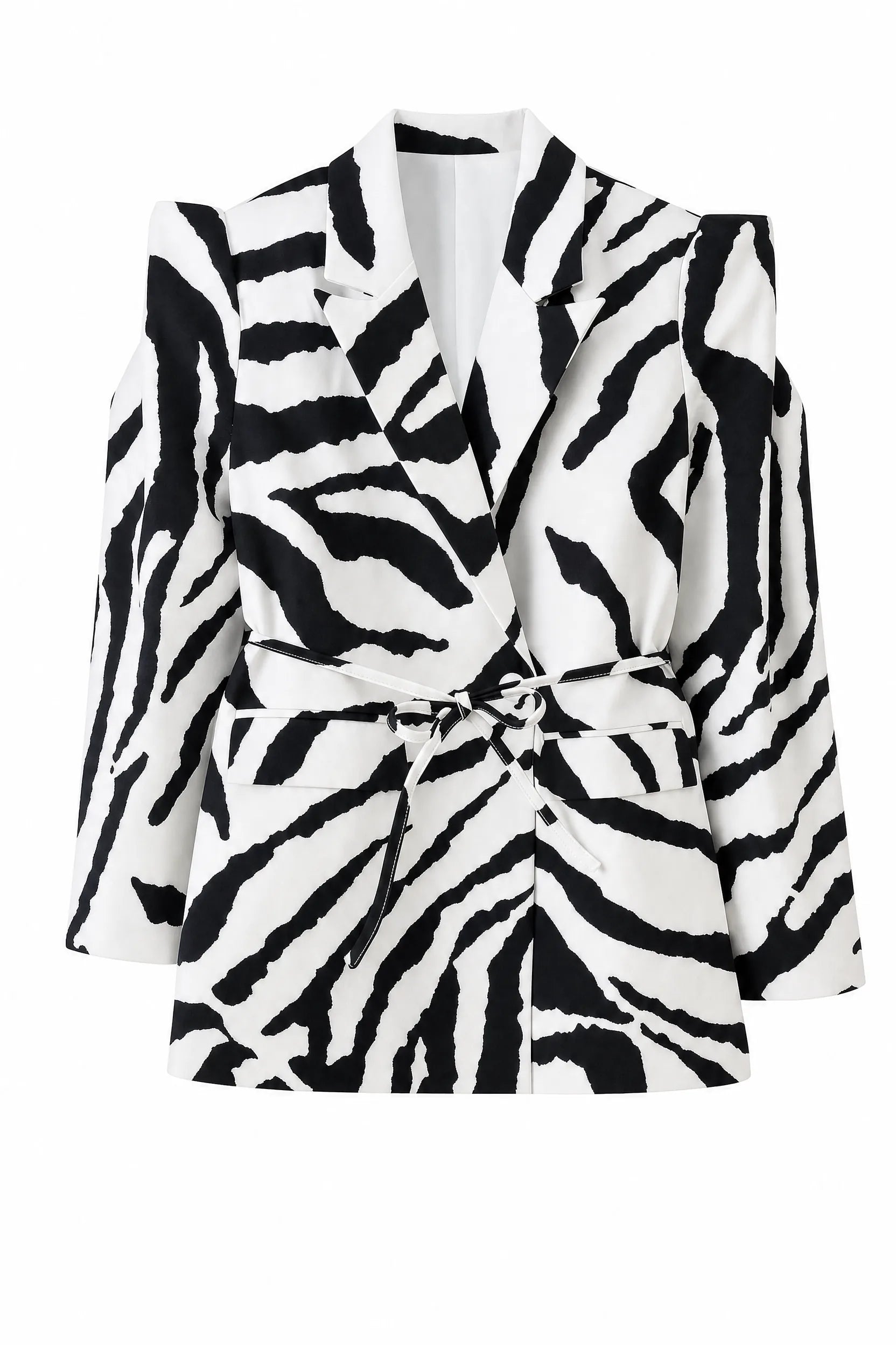 Blazer zèbre mi-long ceinturé | Lounelle Paris