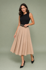 Vestido preto bicolor sem mangas