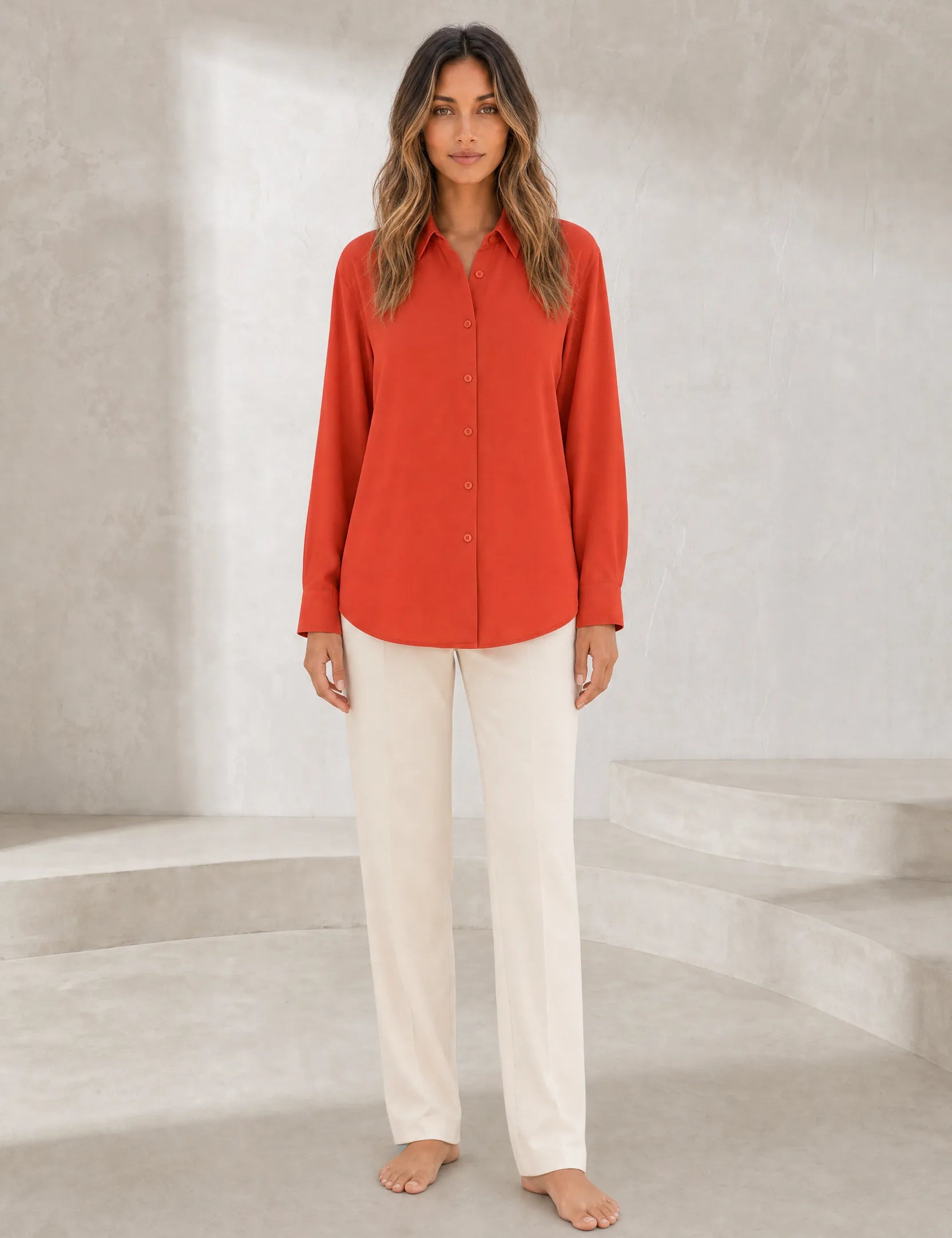 Chemise fluide à col rabattu | Lounelle Paris