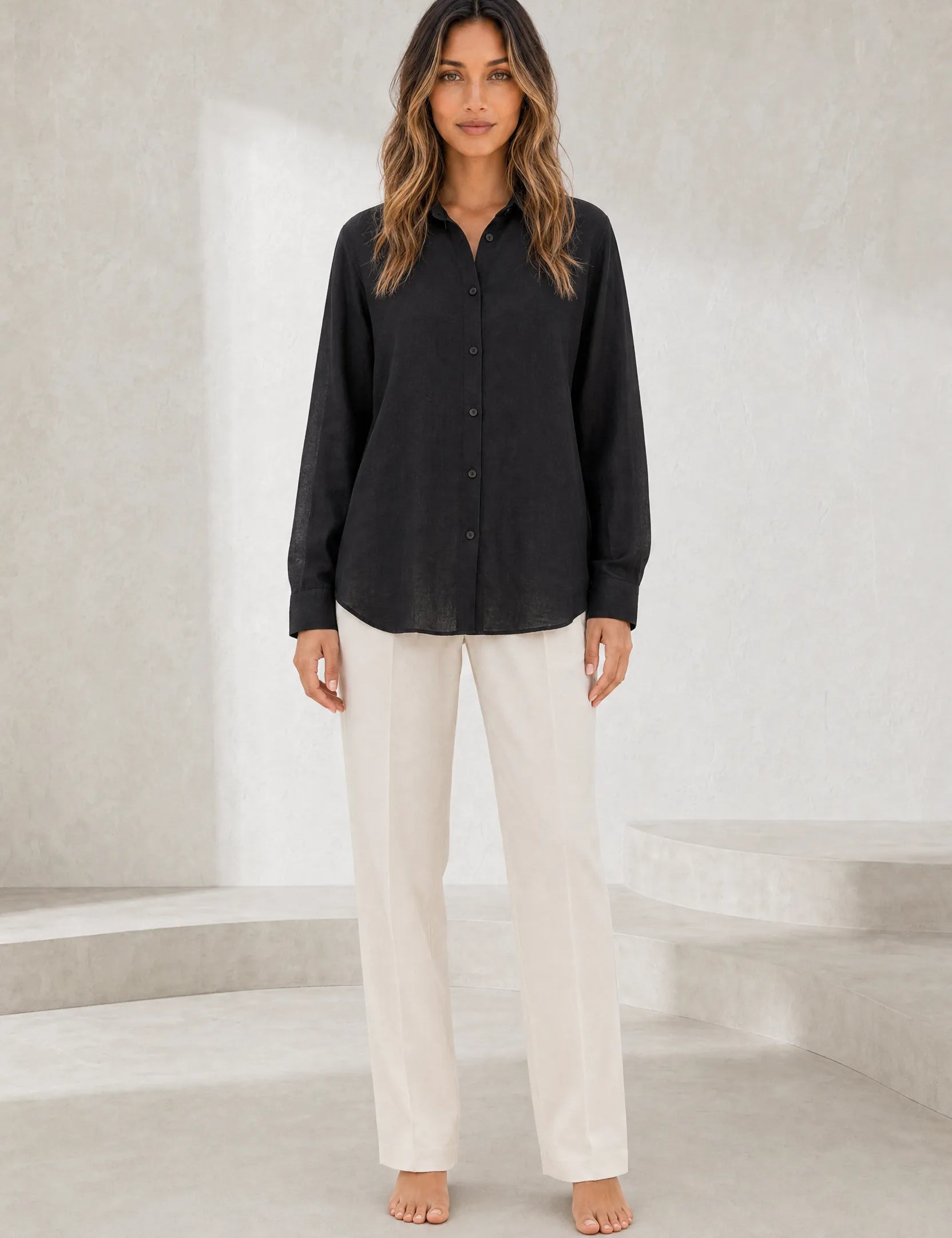 Chemise fluide à col rabattu | Lounelle Paris
