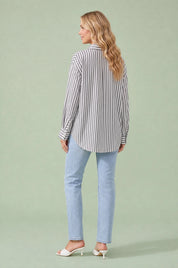 Chemise fluide à rayures verticales | Vue de dos | Lounelle Paris
