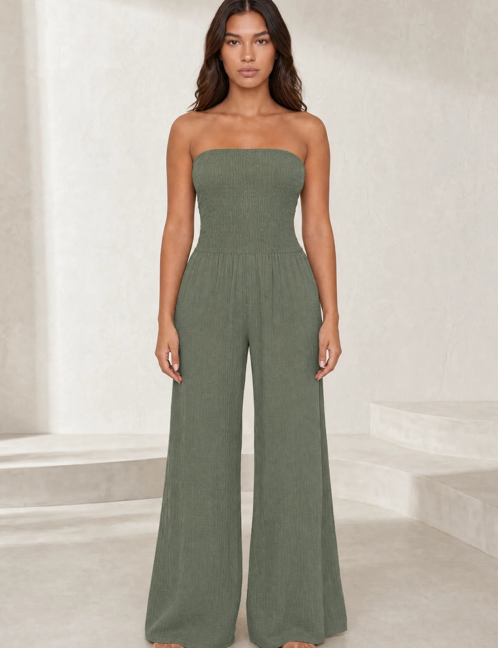 Combinaison bandeau jambes larges | Lounelle Paris