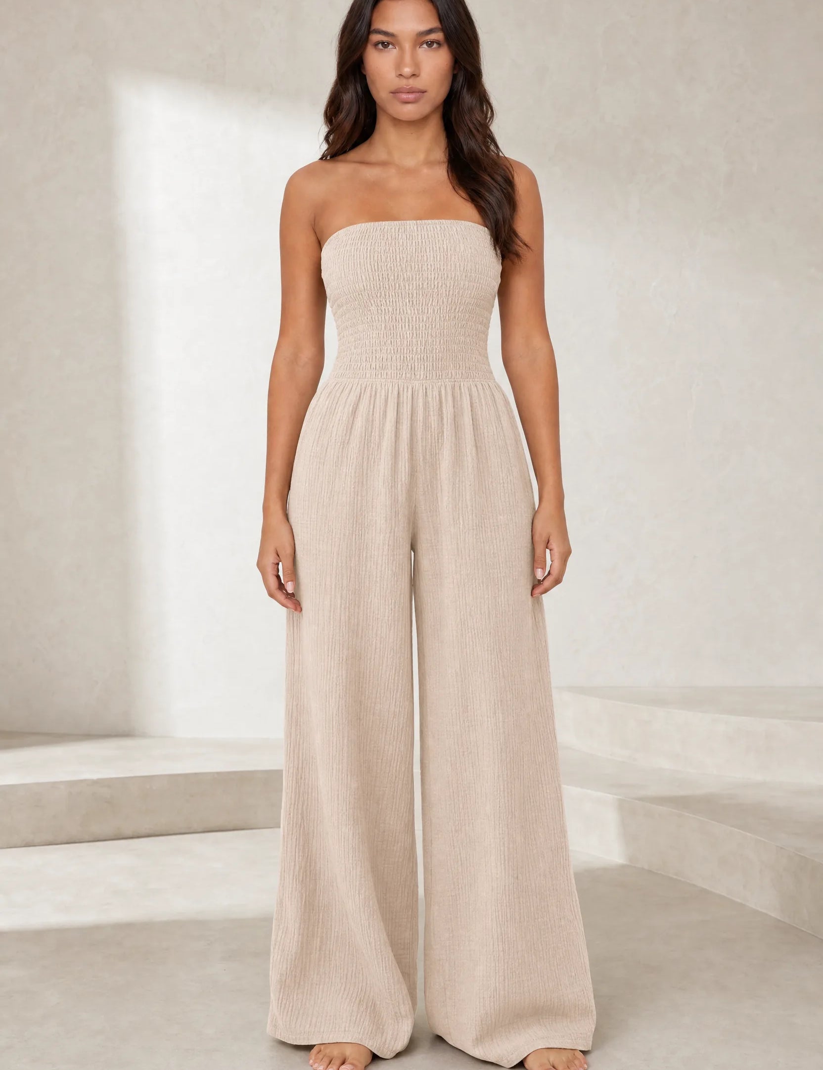 Combinaison bandeau jambes larges | Lounelle Paris