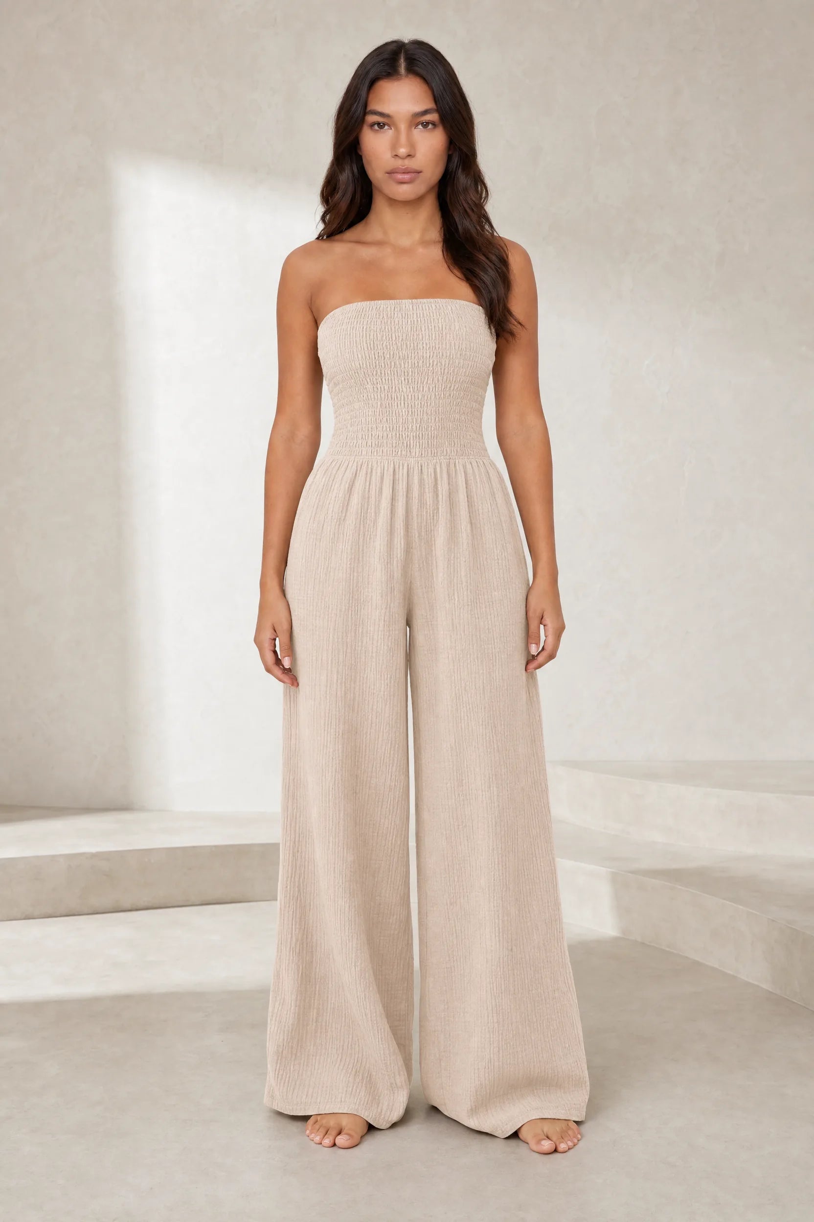 Combinaison bandeau jambes larges | Lounelle Paris