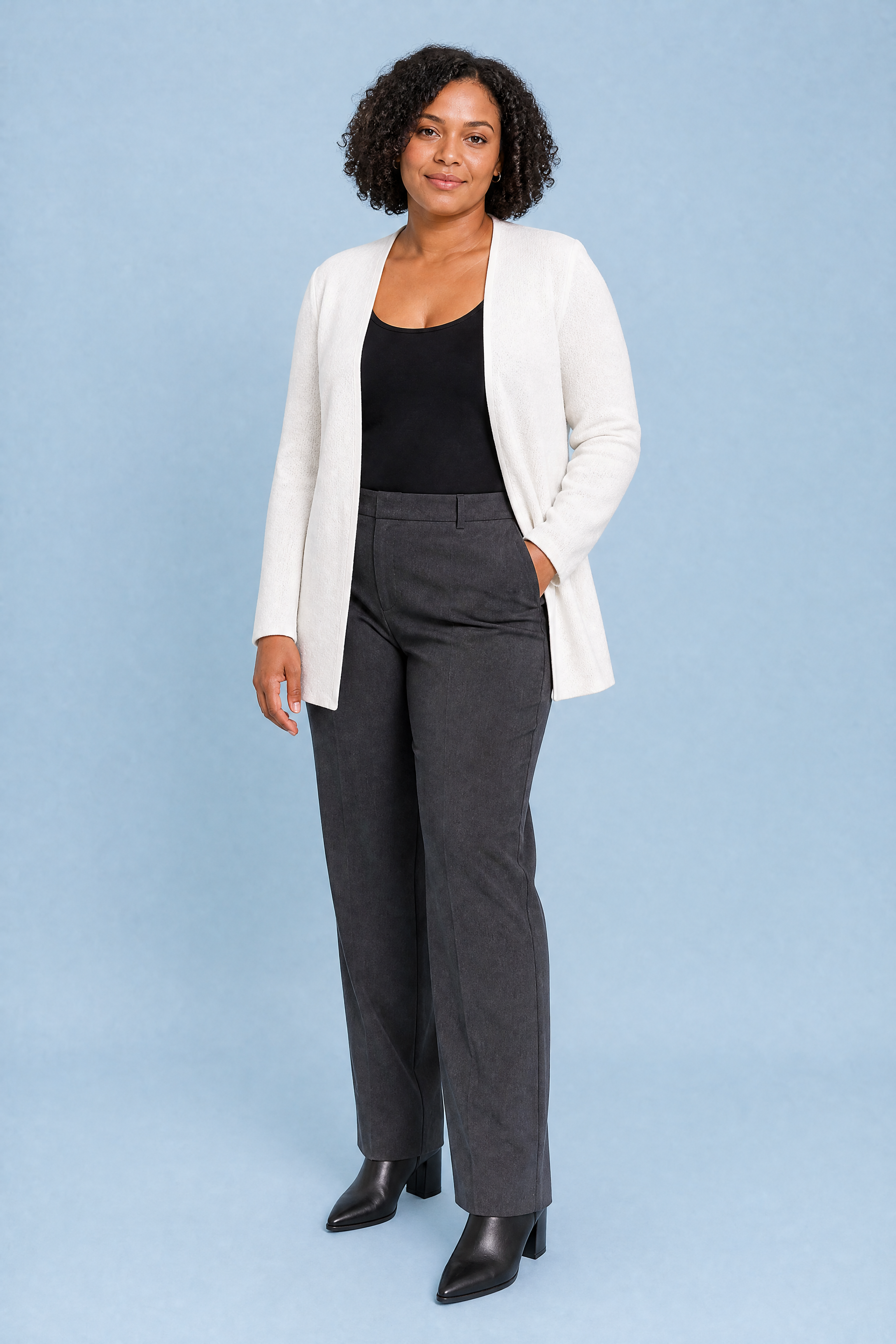 Blazer mi-long col V | Porté sur une autre silhouette | Lounelle Paris