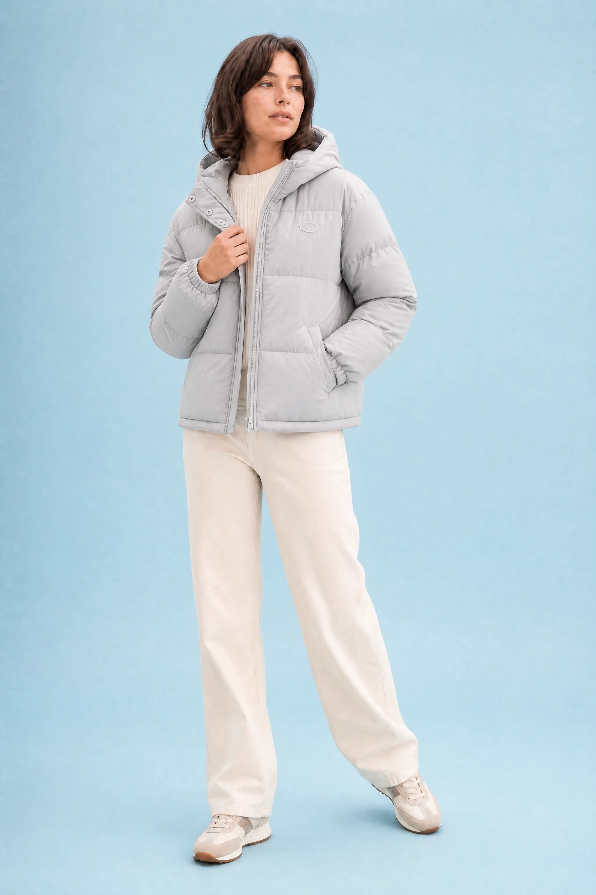 Doudoune matelassée à capuche | Variante Gris | Lounelle Paris