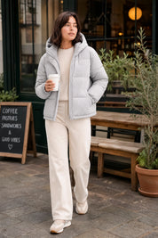 Doudoune matelassée à capuche | Variante Gris - Lifestyle | Lounelle Paris