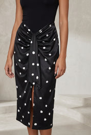 Jupe noire à pois fendue | Lounelle Paris