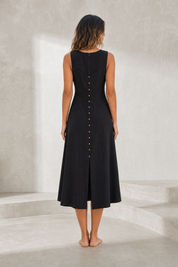 Robe midi à encolure carrée | Lounelle Paris