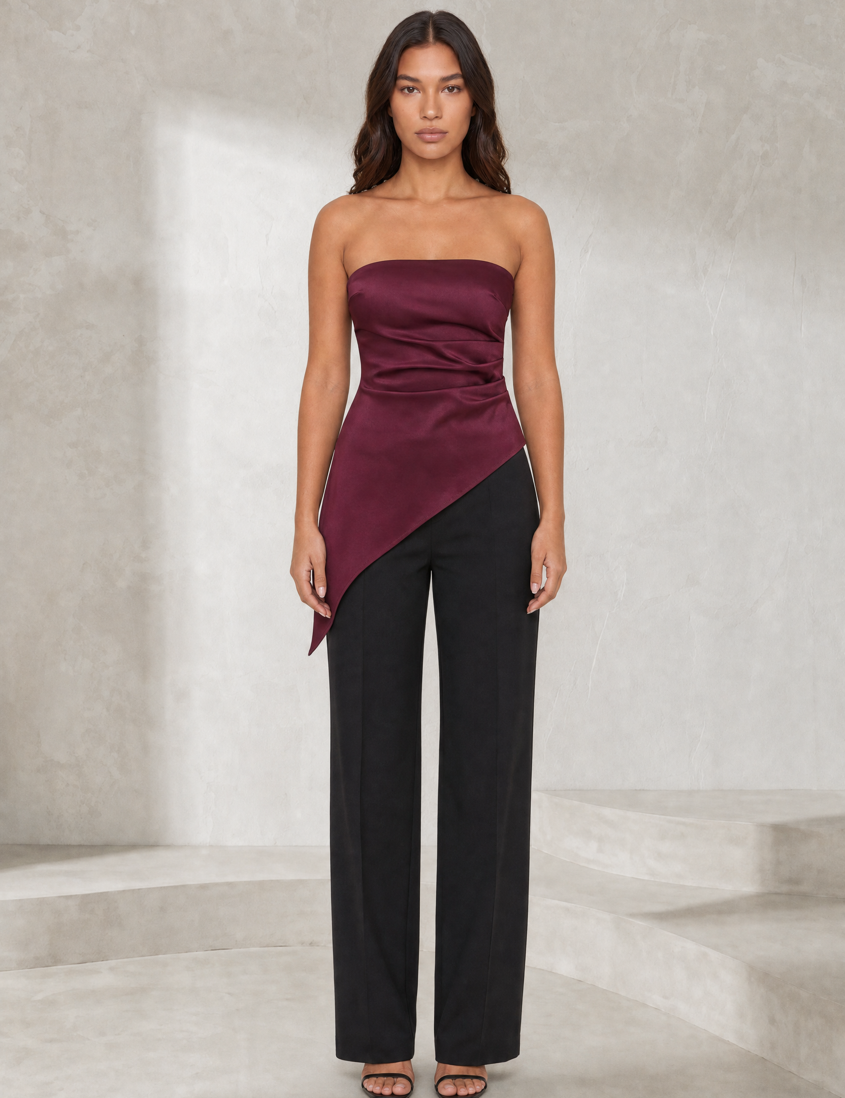 Top bustier froncé asymétrique | Lounelle Paris