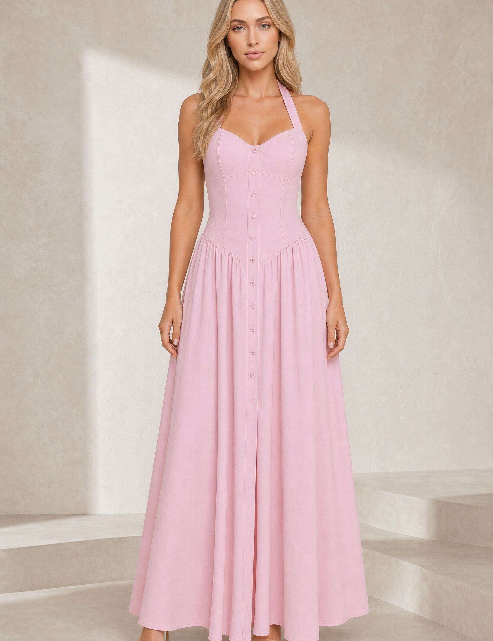 Robe longue blanche licou dos nu | Lounelle Paris