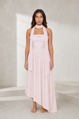 Robe longue bustier asymétrique