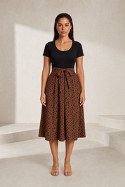 Robe bi-matière à pois | Lounelle Paris