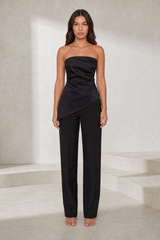 Top bustier froncé asymétrique