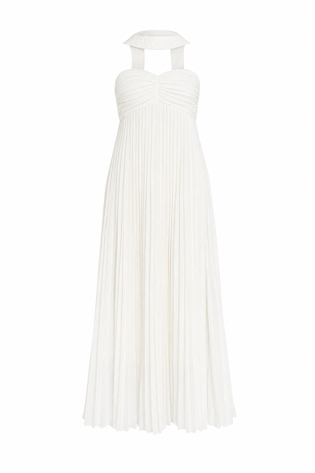 Robe longue plissée dos nu aperçu produit