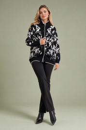 Gilet jacquard col montant | Vue de face | Lounelle Paris