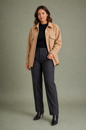 Manteau mi-long ample à revers | Porté sur une autre silhouette | Lounelle Paris