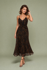 Vestido leopardo de alças finas