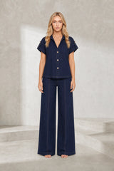 Ensemble denim bleu marine ample