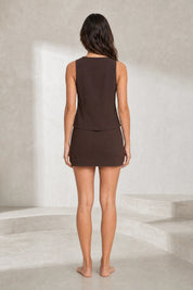 Ensemble marron col V portefeuille | Lounelle Paris