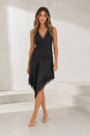 Ensemble noir à dentelle asymétrique | Lounelle Paris