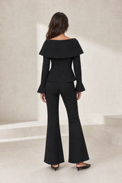 Ensemble pantalon noir à épaules dénudées | Lounelle Paris